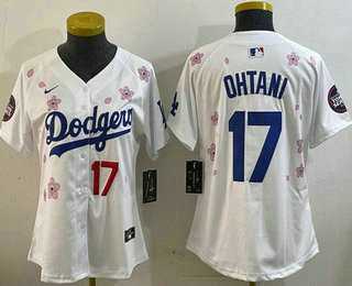 Womens Los Angeles Dodgers #17 Shohei Ohtani White 2025 Tokyo Series Limited Jersey